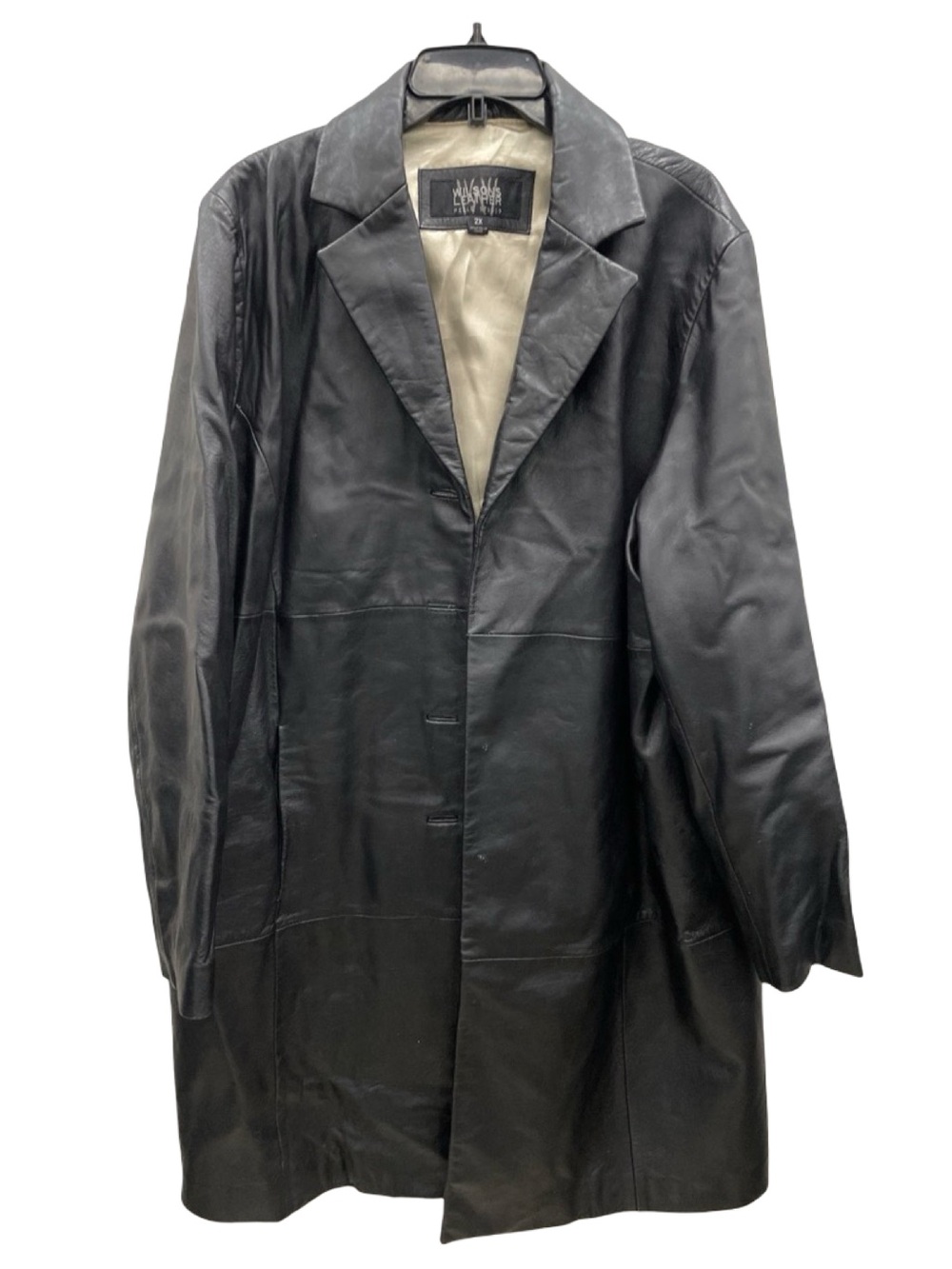 Wilsons Leather Black Leather Label Detail